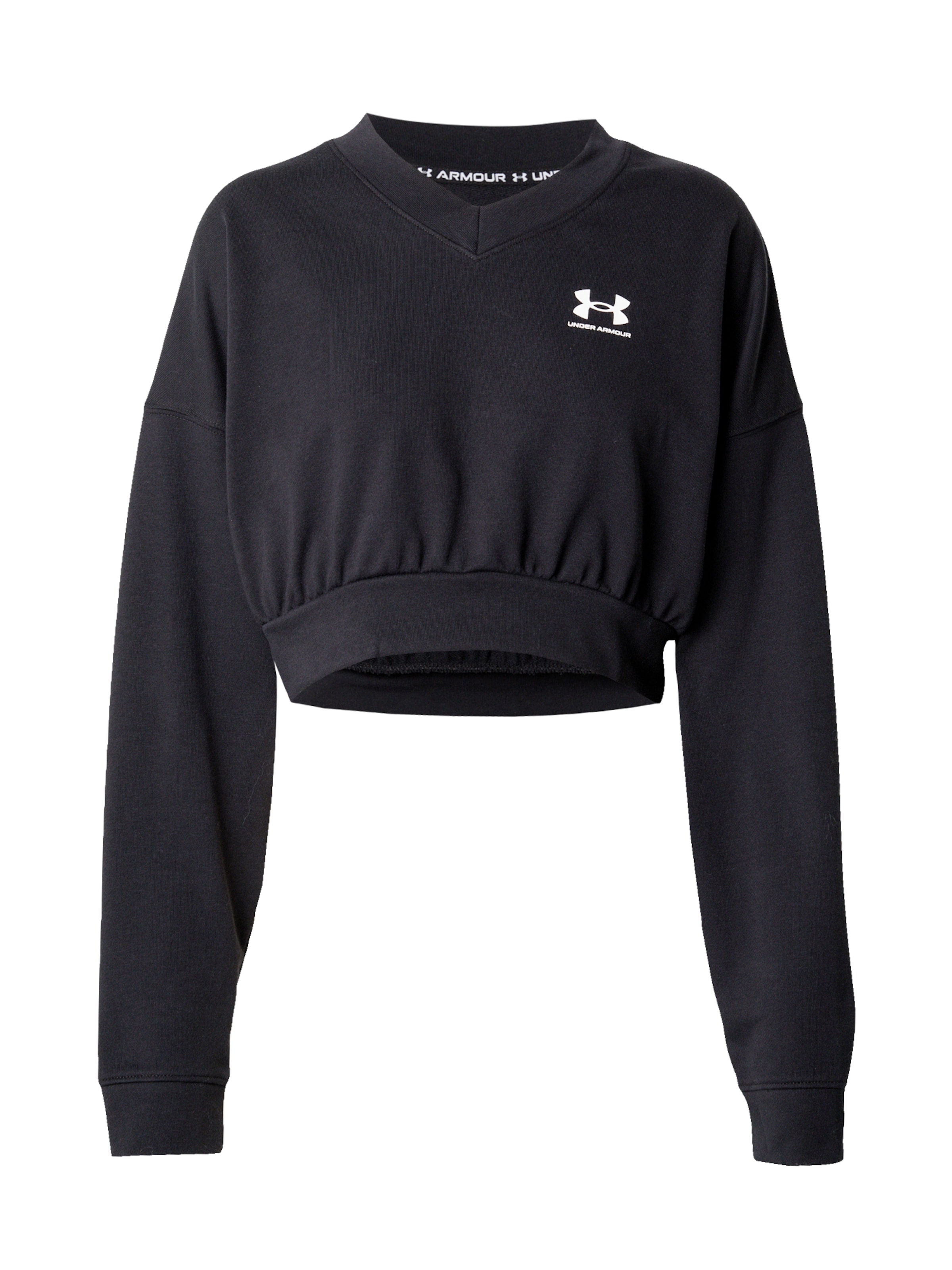 UNDER ARMOUR - Camiseta funcional 'Rival Terry' en negro: frente