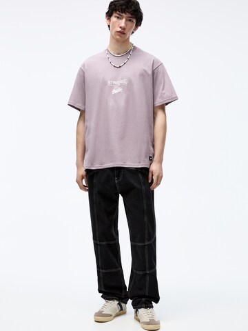 Pull&Bear Shirt 'STWD RECORDS' in Purple