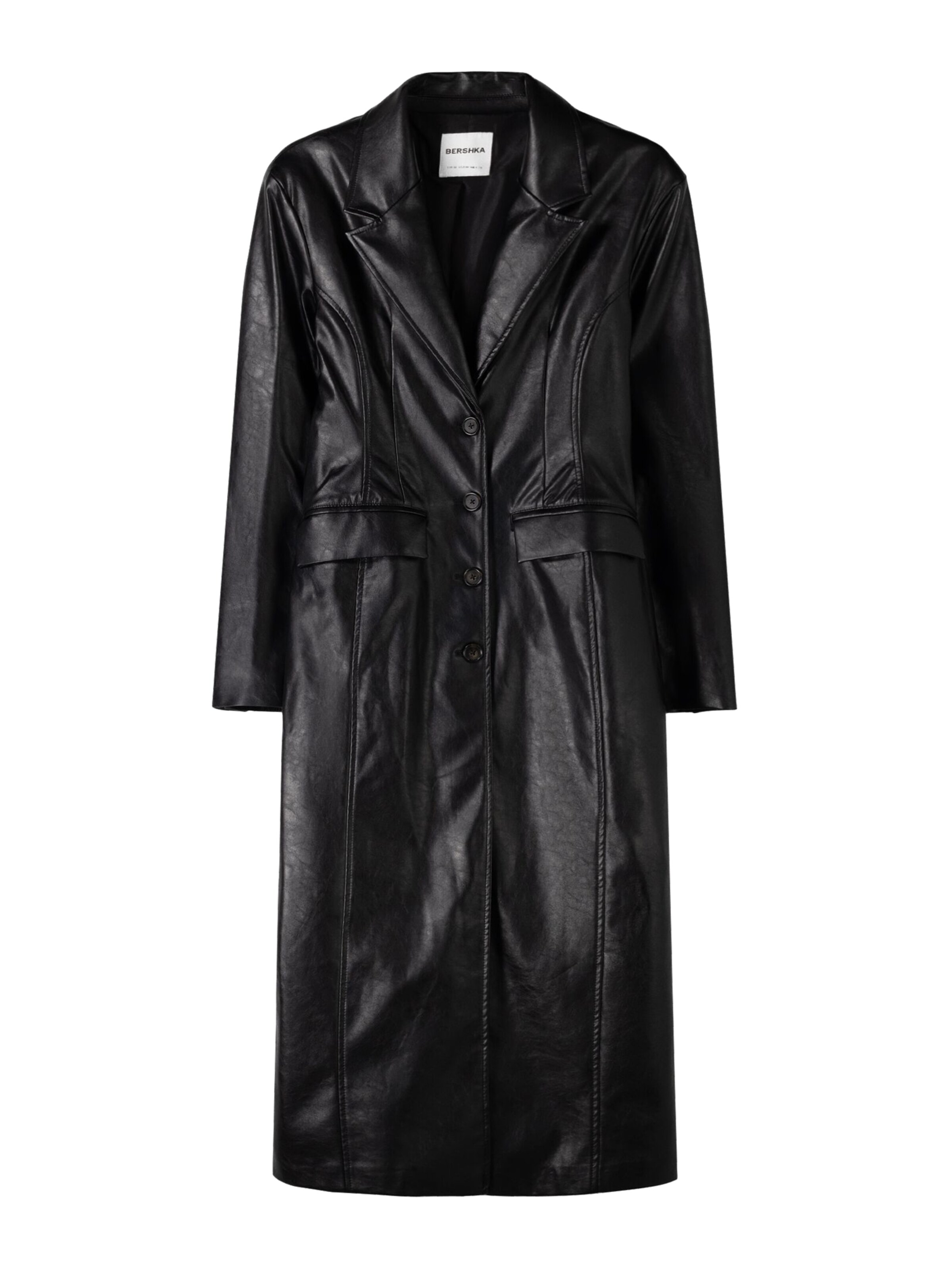 Bershka Płaszcz przejściowy w kolorze czarny: przód