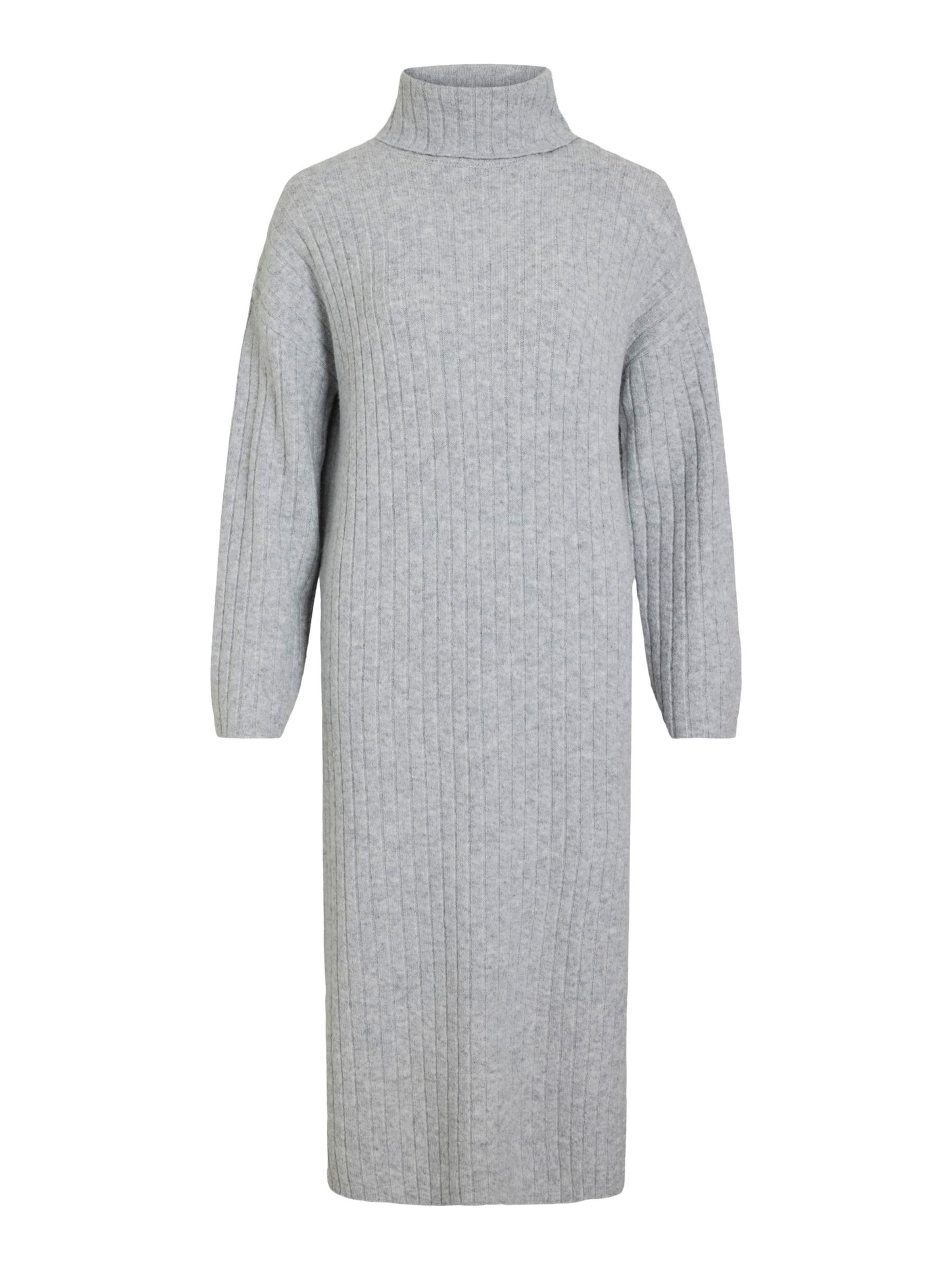 VILA Strikkjole 'VILassia' i lysegrå, Produktvisning