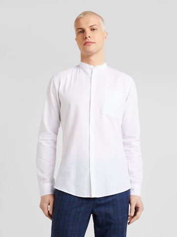 Lindbergh Slim fit Overhemd 'Manderin' in Wit: voorkant