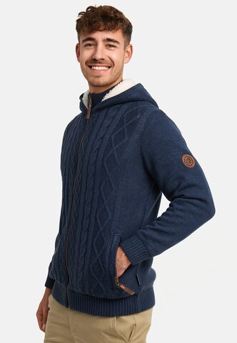INDICODE JEANS Gebreid vest 'INRandolph' in Blauw