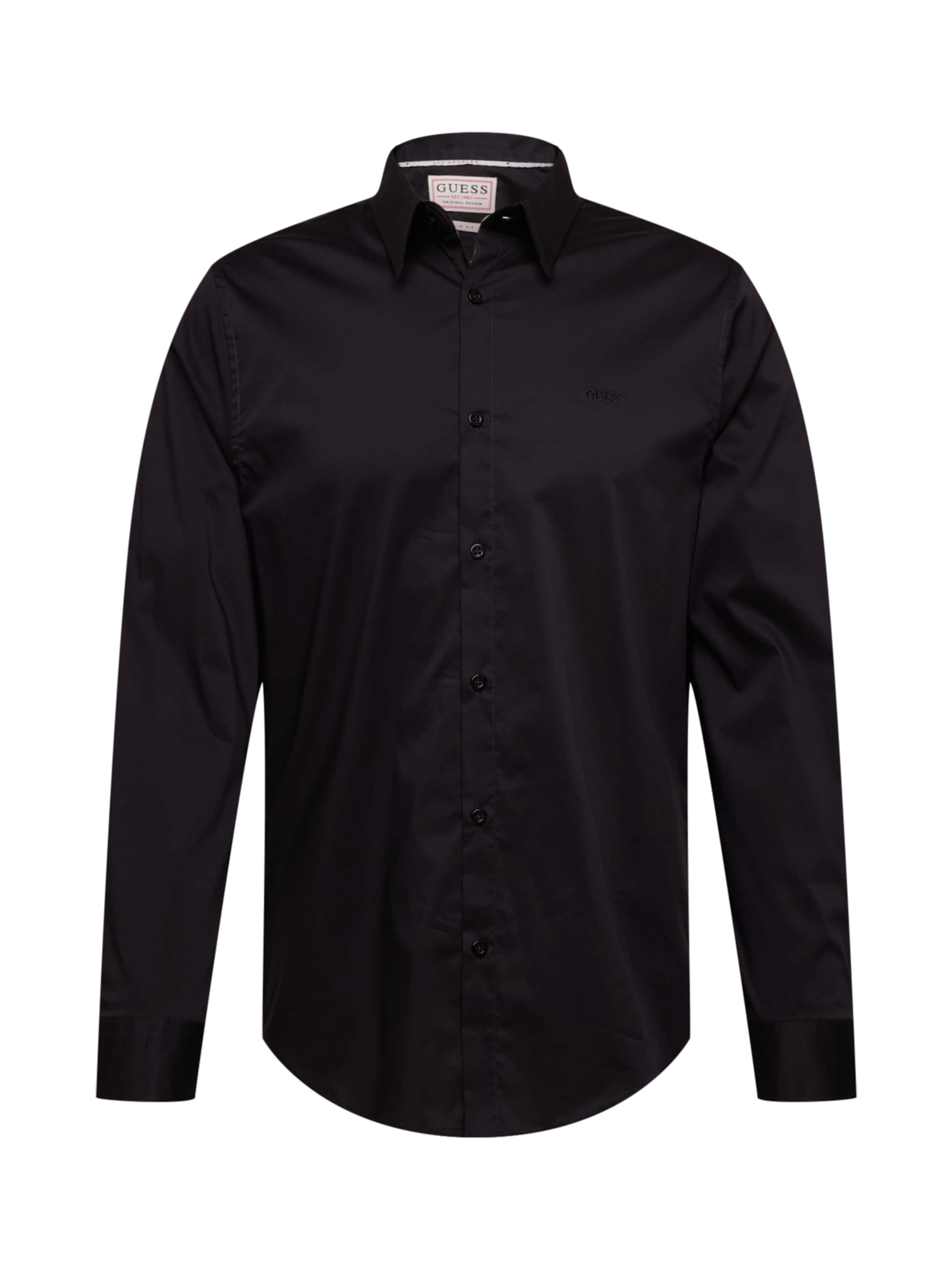 GUESS Слим Рубашка в Черный: спереди