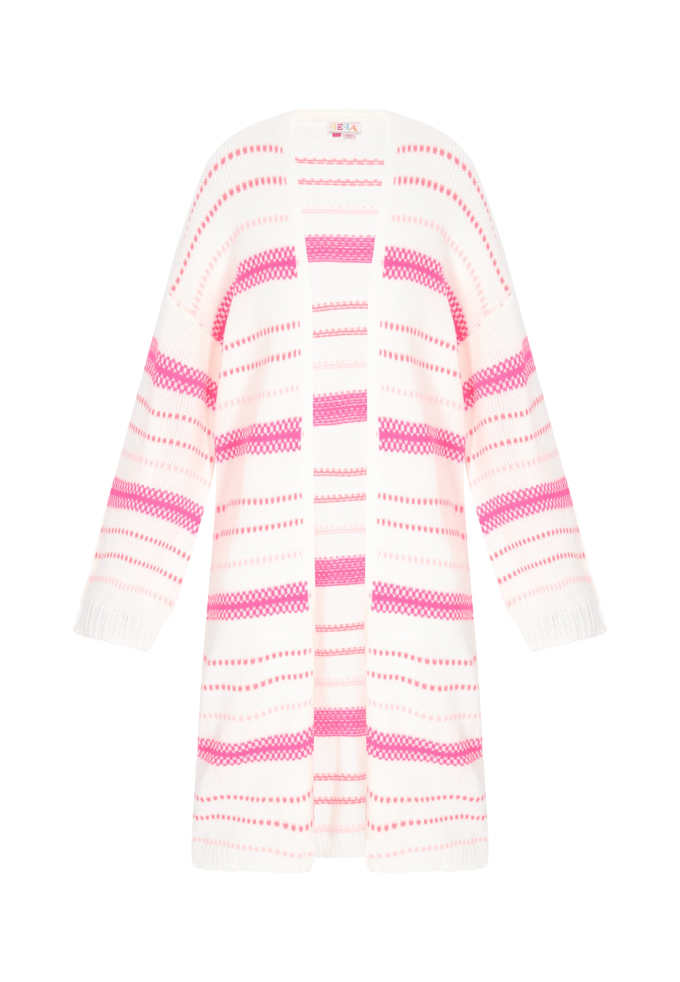 Geacă tricotată de la IZIA pe roz: față