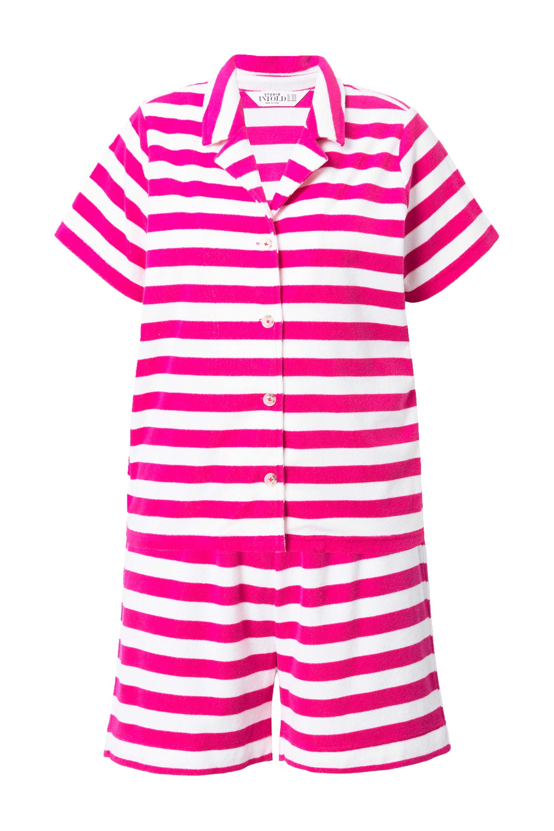 Studio Untold Korte pyjama in Roze: voorkant