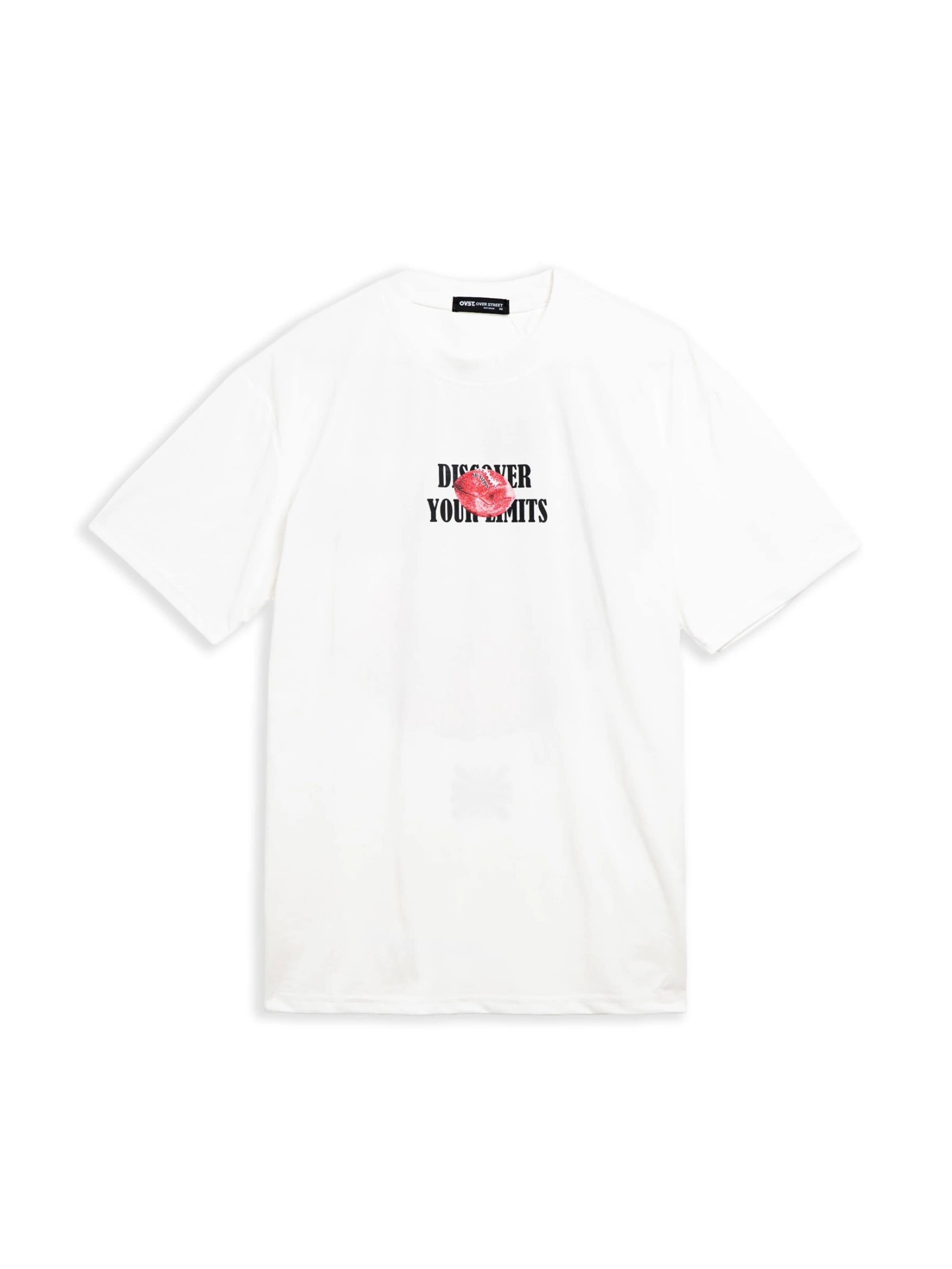OVER STREET Camiseta 'Camiseta blanca discover your limits oversized tee' en S en blanco, Vista del producto