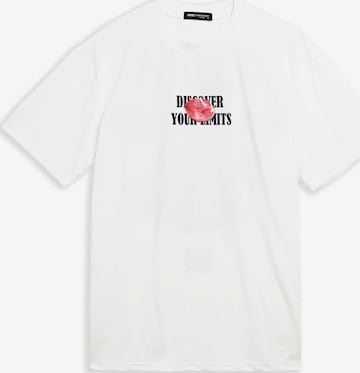 OVER STREET Koszulka 'Camiseta blanca discover your limits oversized tee' w kolorze biały: przód