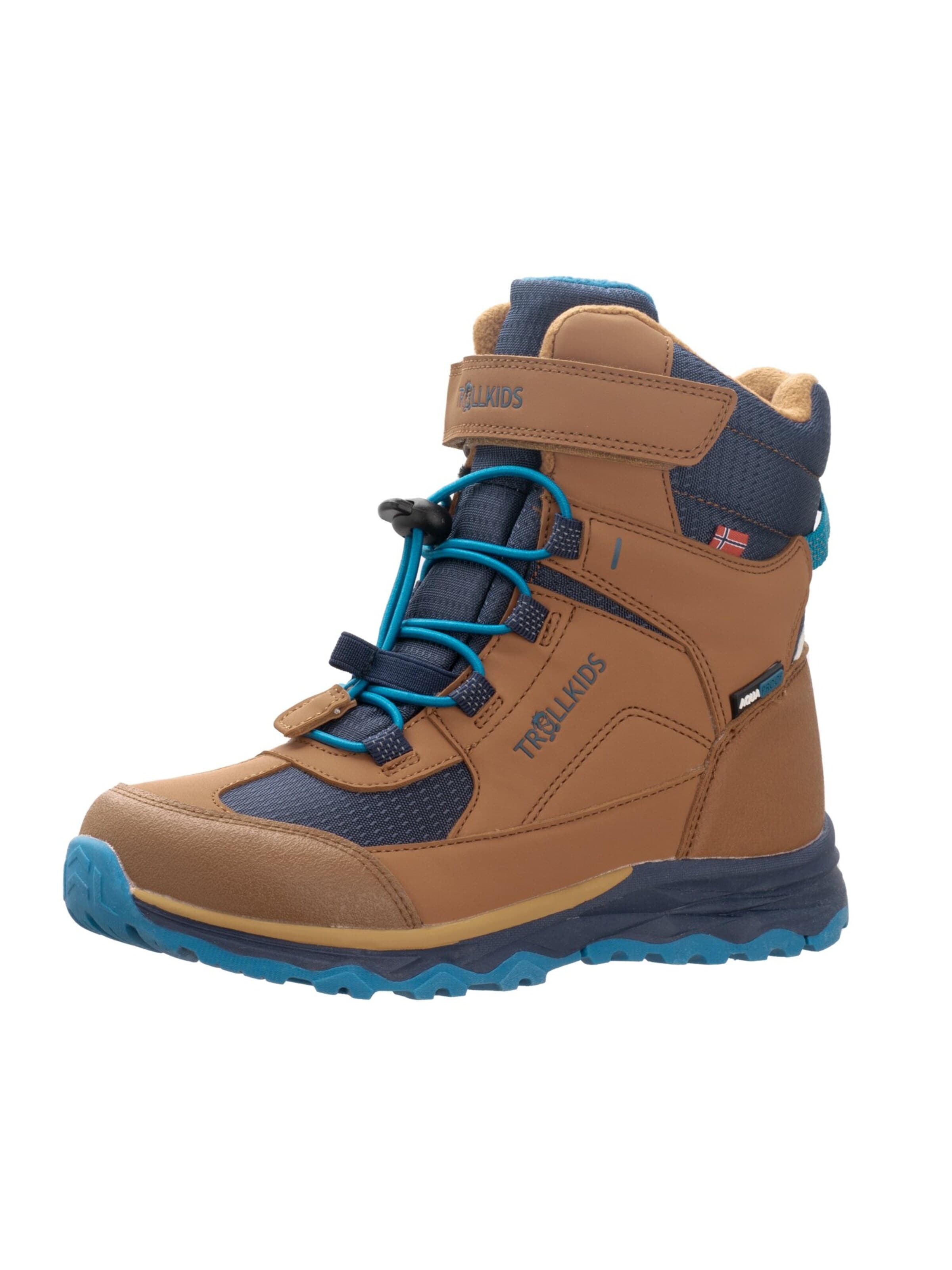 TROLLKIDS Snow boots 'Hafjell' in Brown: front