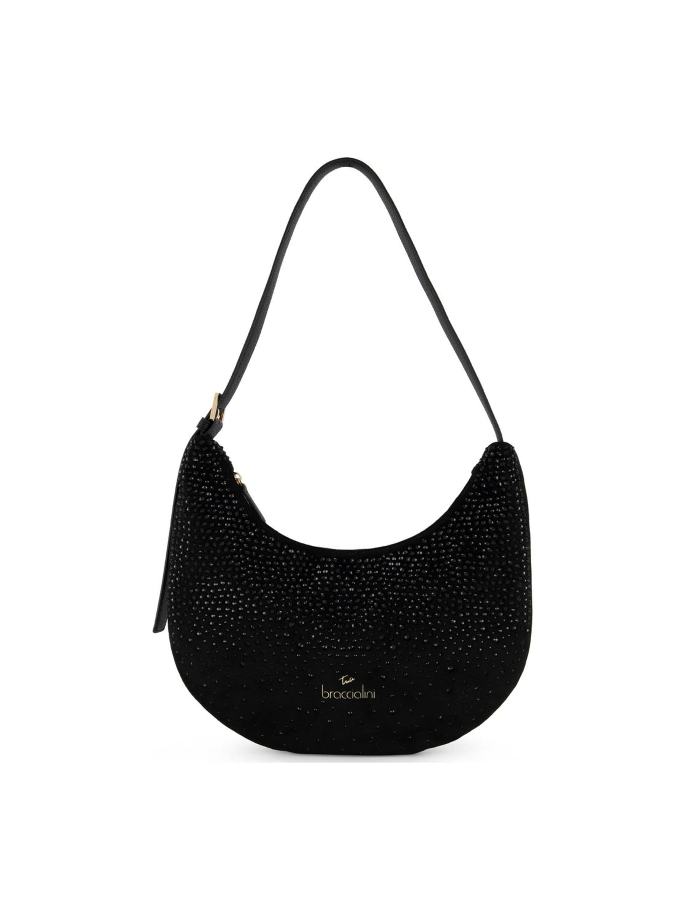 Braccialini - Bolso de hombro 'Beth Strass' en negro: frente