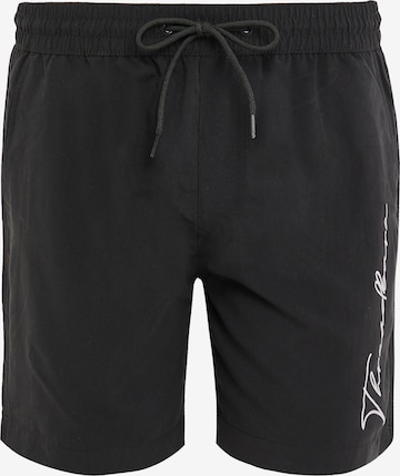 Threadbare Board Shorts 'Emblem' in Black: front