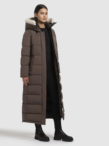 khujo Winter Coat 'CLARESSE TEDDY' in Brown