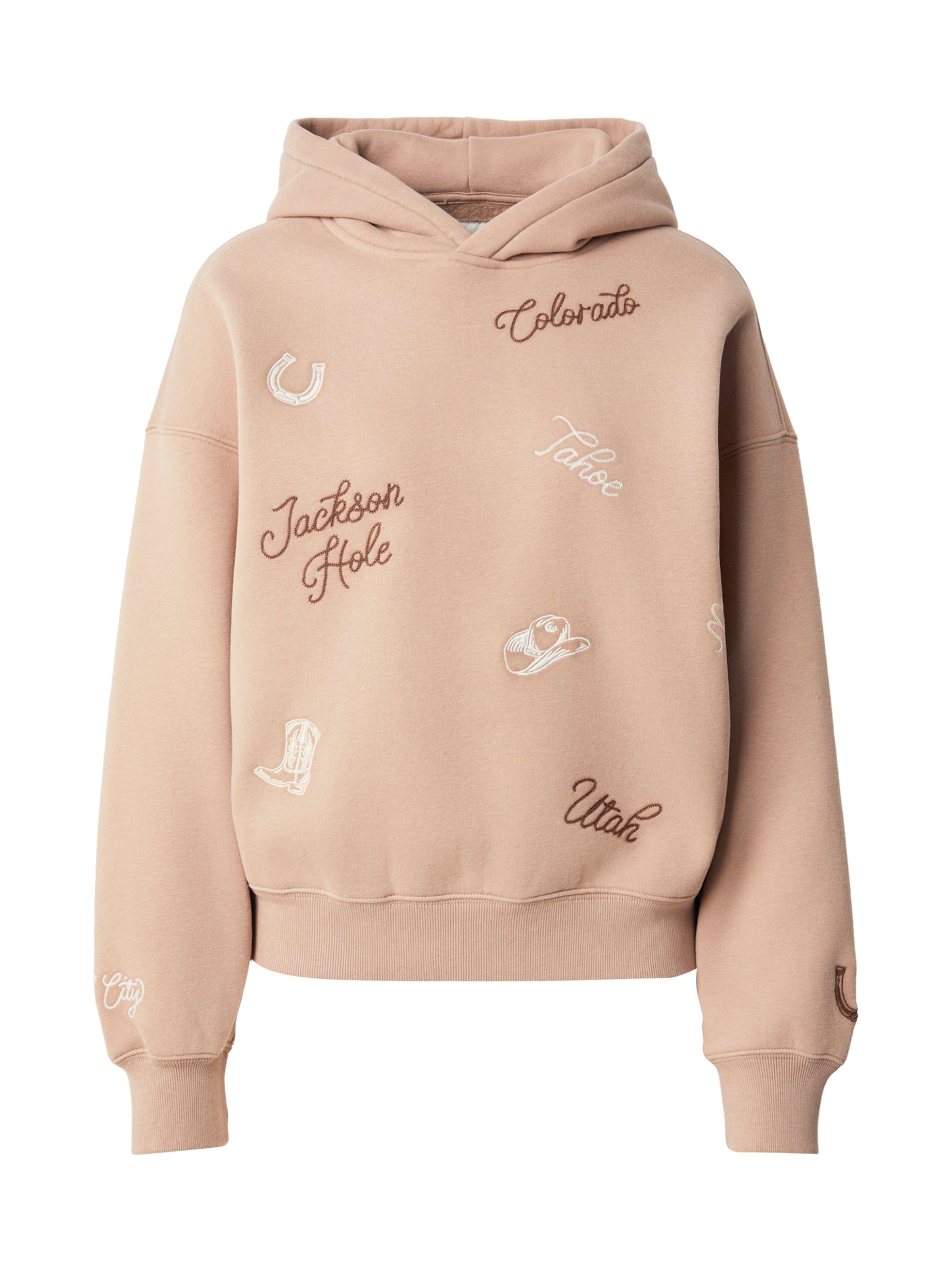 Abercrombie & Fitch Mikina – hnědá: přední strana