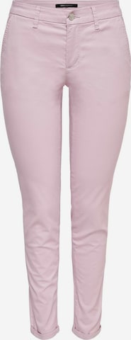 ONLY Slim fit Chino Pants 'Paris' in Pink: front