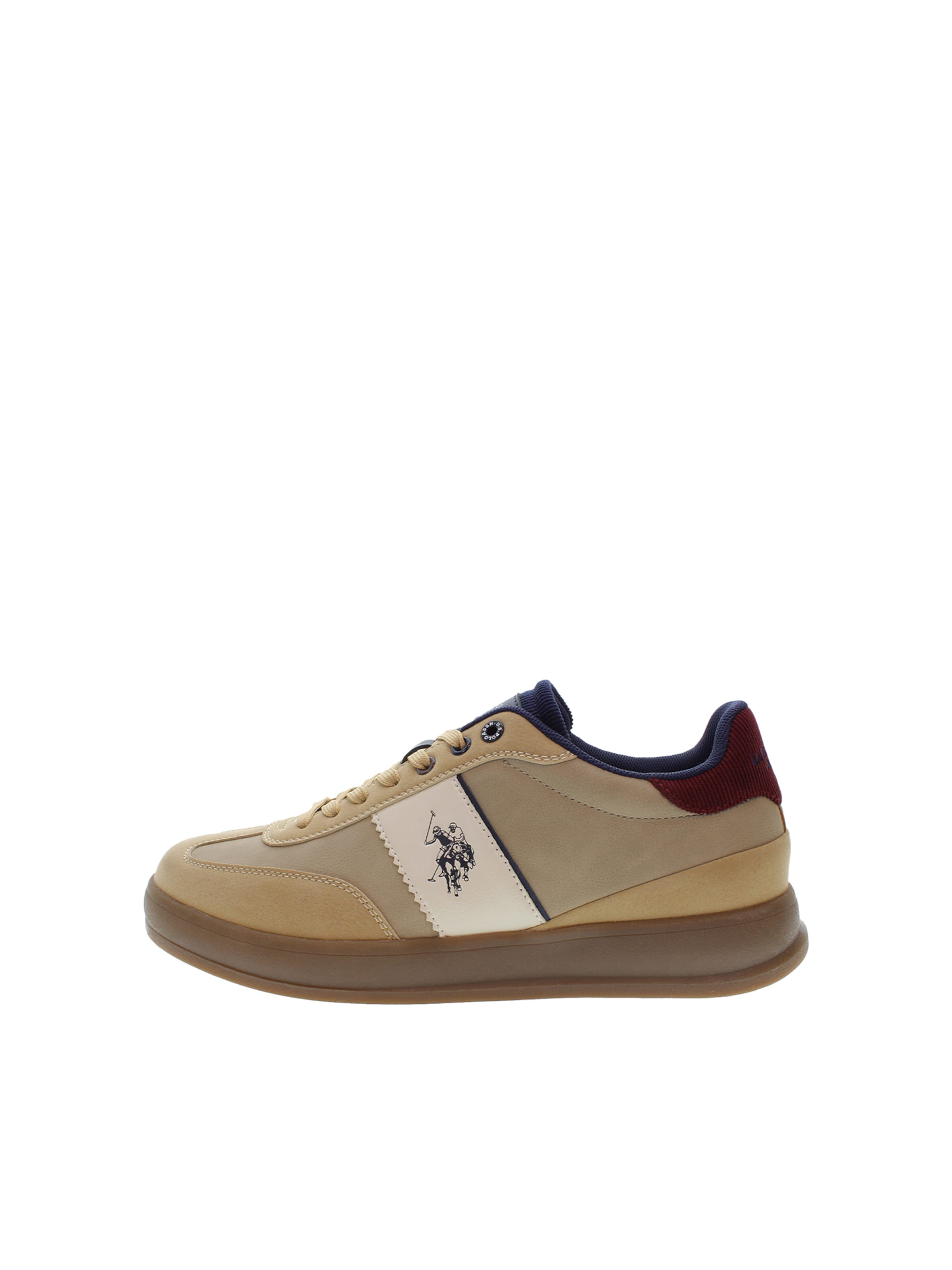 U.S. POLO ASSN. Platform trainers 'Campy' in Sand / Dark beige / Burgundy, Item view
