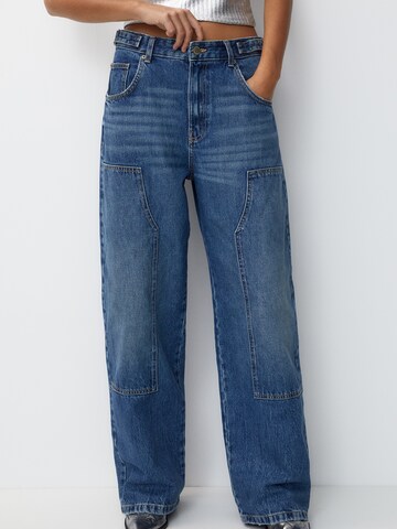 Pull&Bear Regular Jeans in Blauw: voorkant