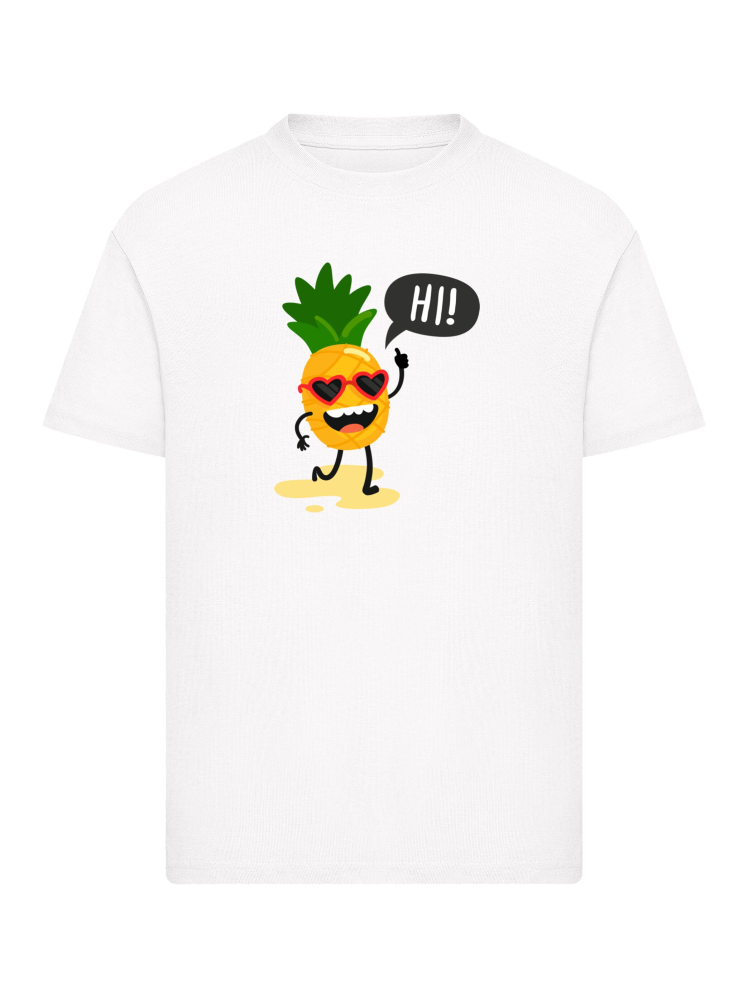 F4NT4STIC Shirt 'Sommer Ananas' in Wit: voorkant