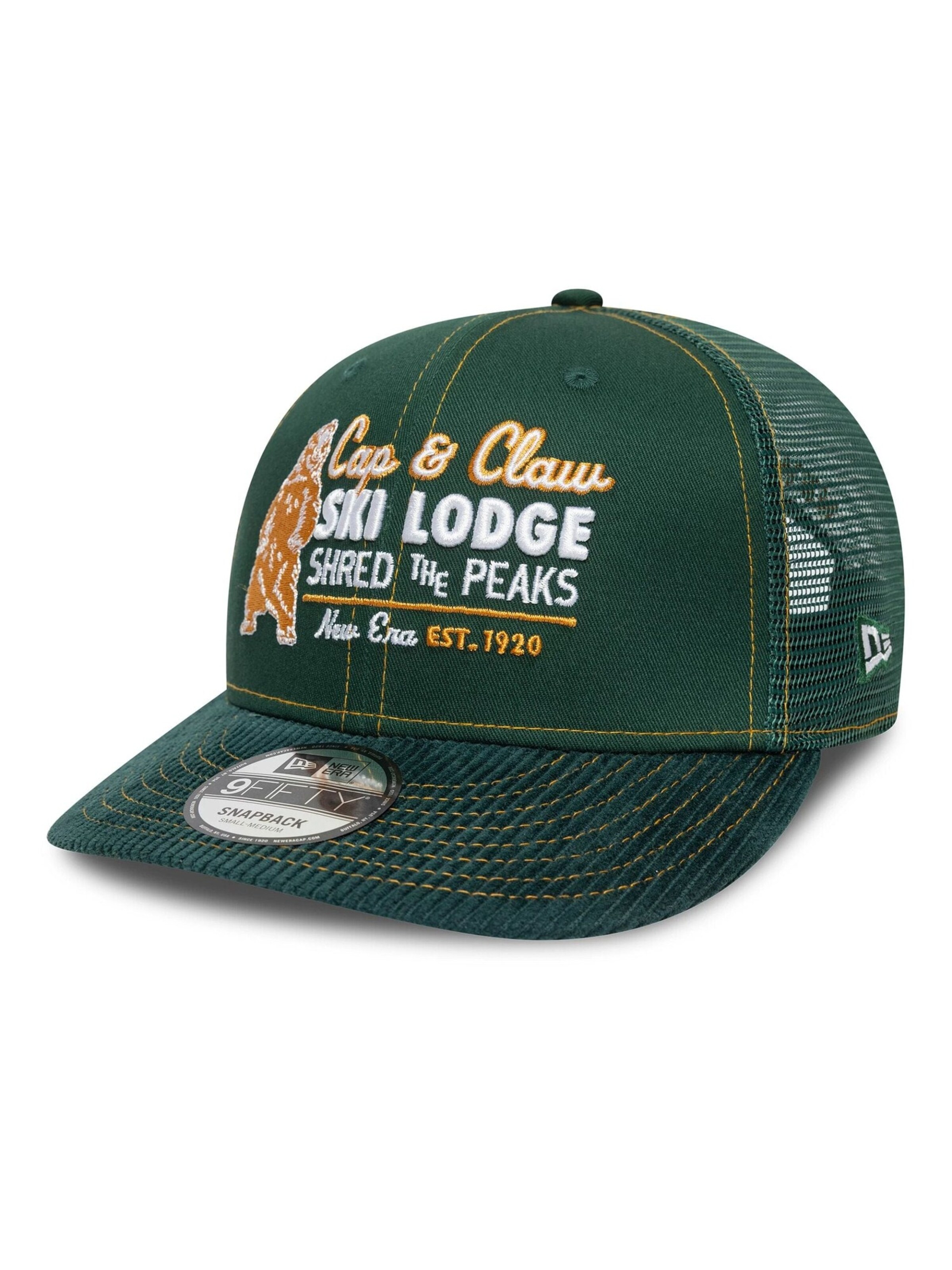 NEW ERA Cap '9FIFTY Ski Lodge' in Green: front