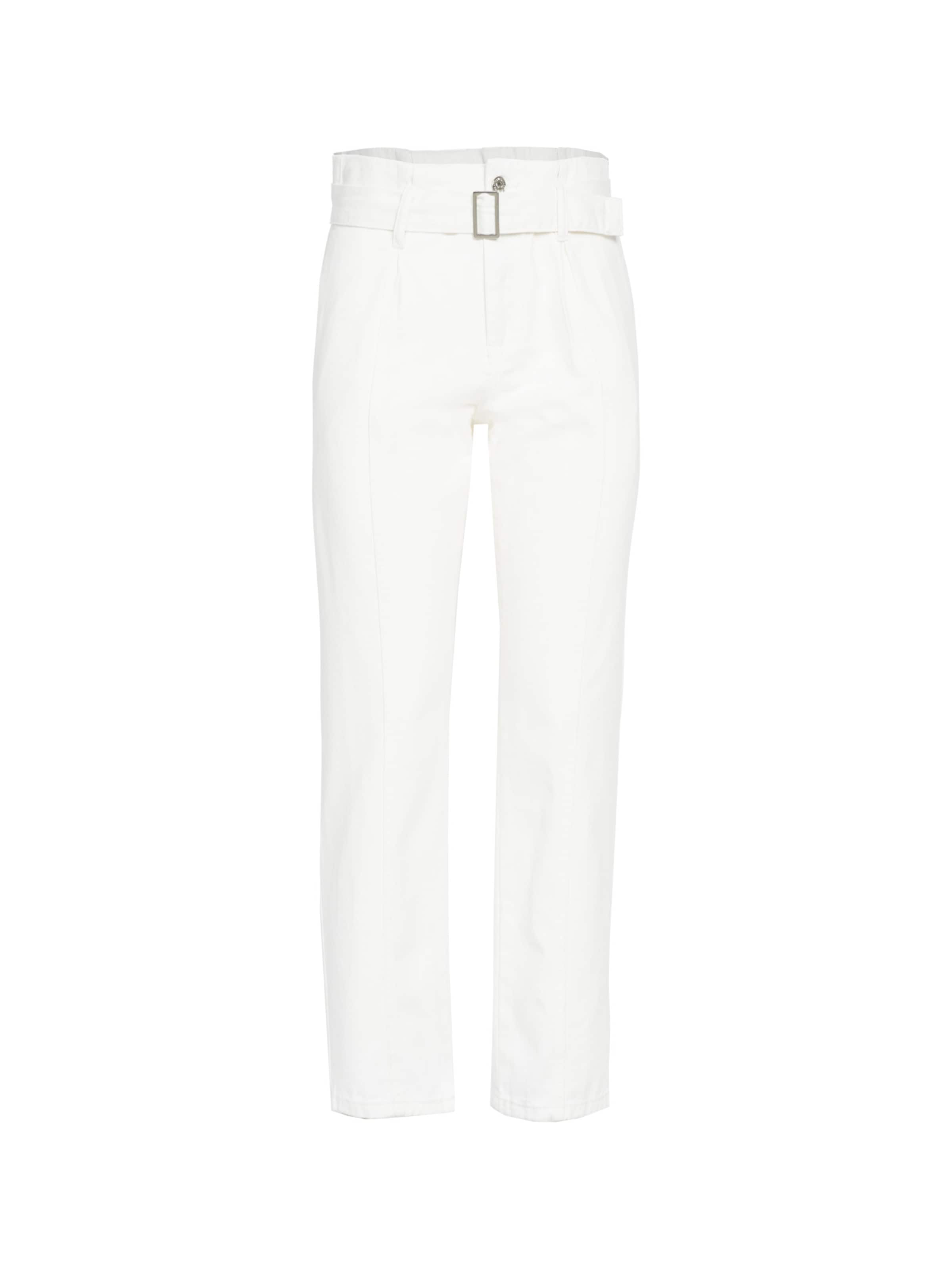 Influencer Tapered Τζιν πλισέ σε λευκό: μπροστά