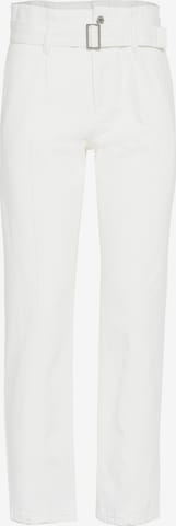Influencer Дънки Tapered Leg Дънки с набор в бяло: отпред