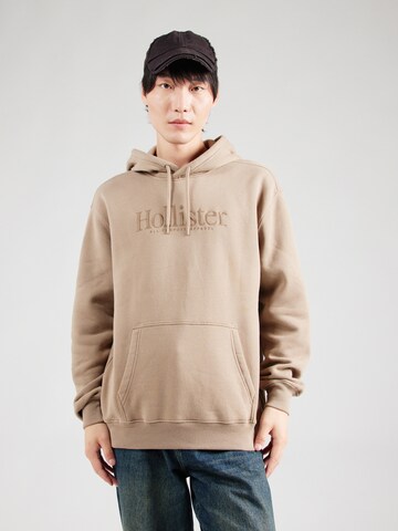 HOLLISTER Μπλούζα φούτερ σε καφέ: μπροστά