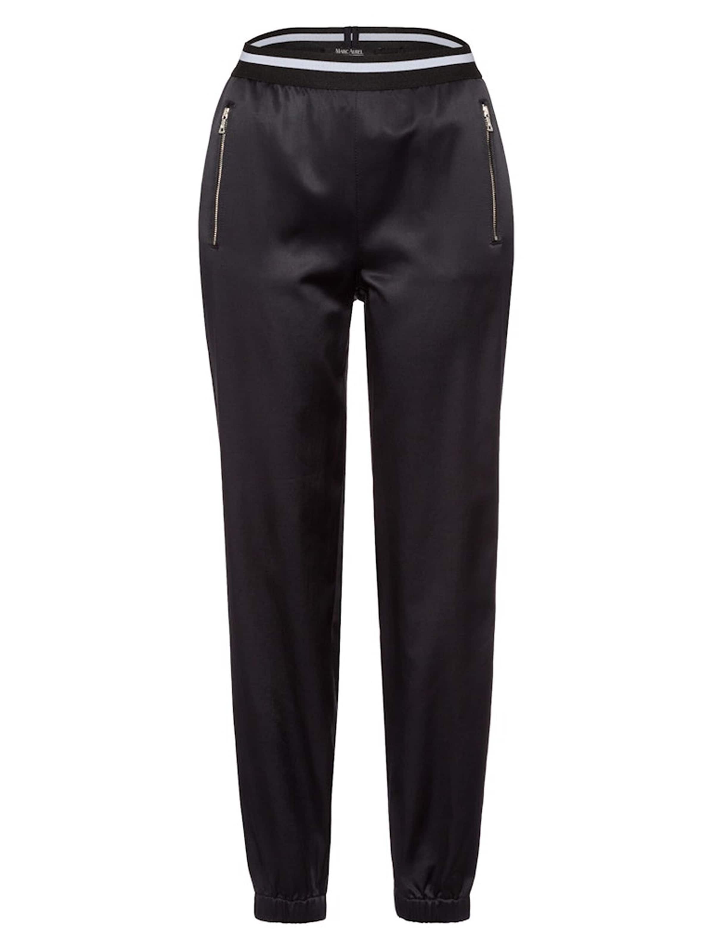 MARC AUREL Slim fit Pants in Black: front