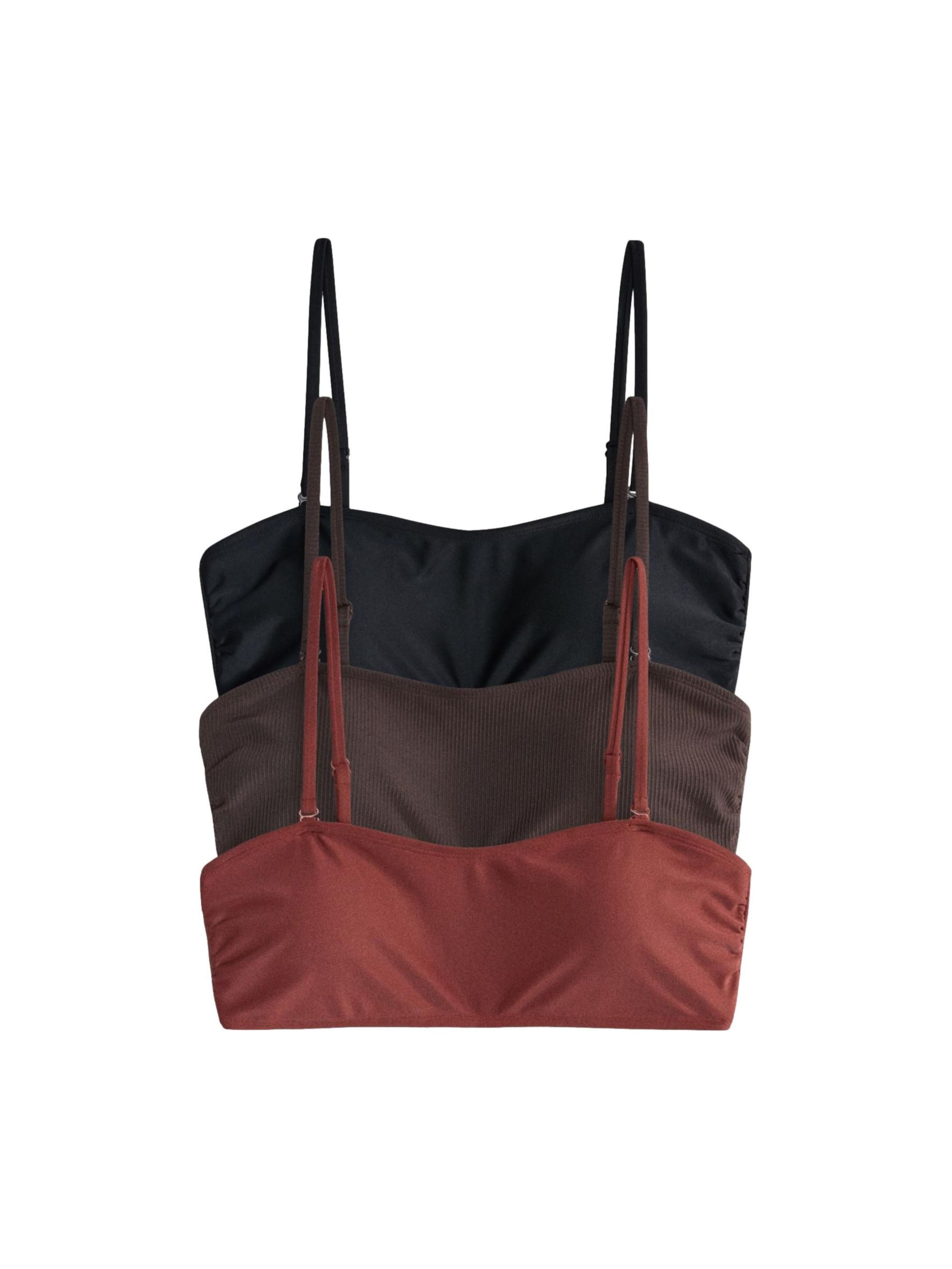 Bandeau Hauts de bikini The Set en marron : devant