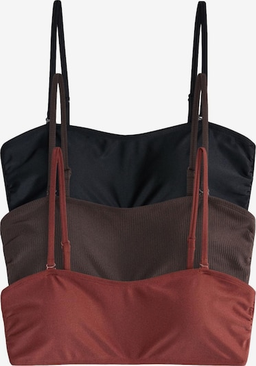 The Set Bikini augšdaļa pieejams XS, krāsa - šokolādes krāsas / zeltaina kastaņkrāsa / melns, Preces skats