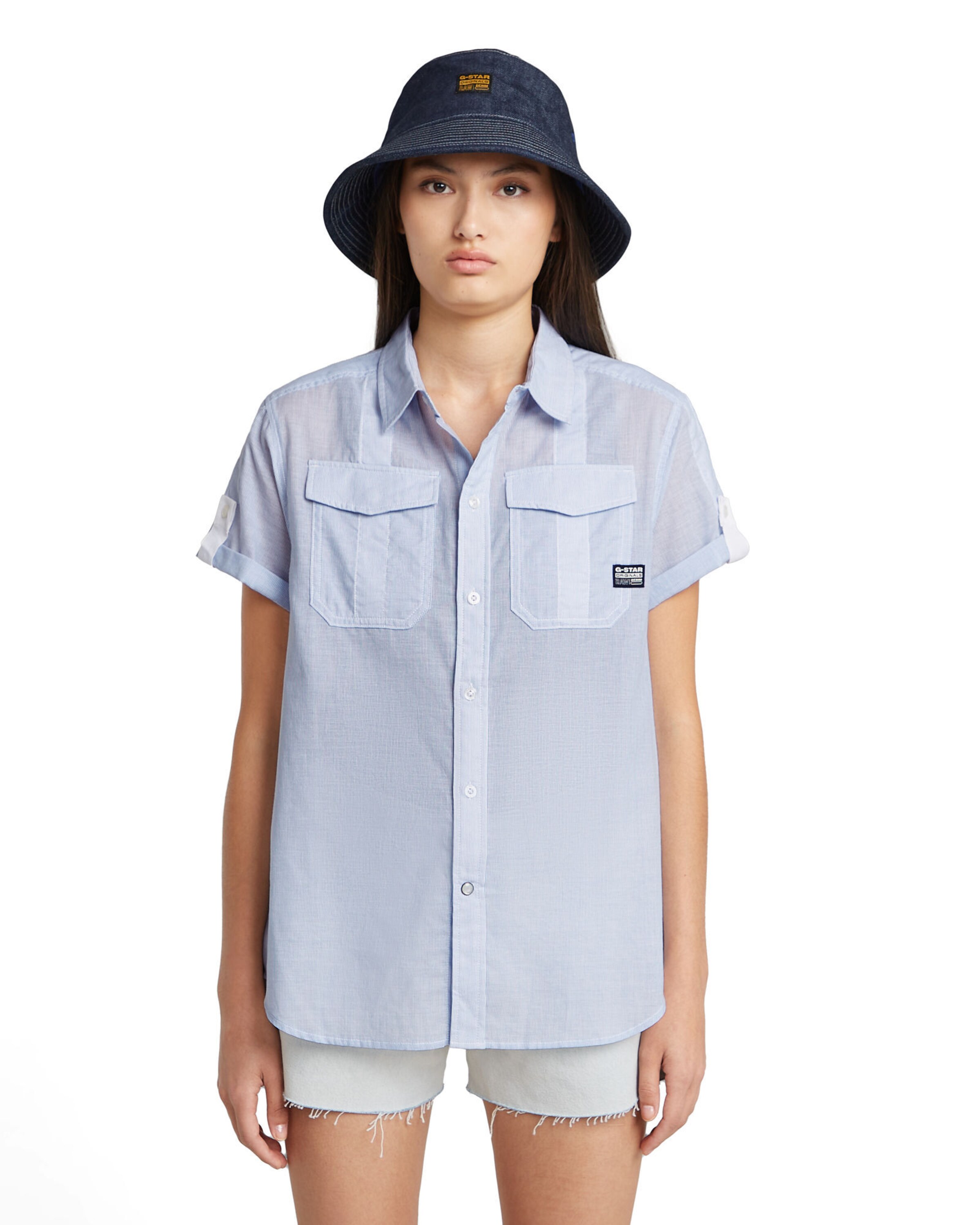 G-STAR Blouse in Blauw: voorkant