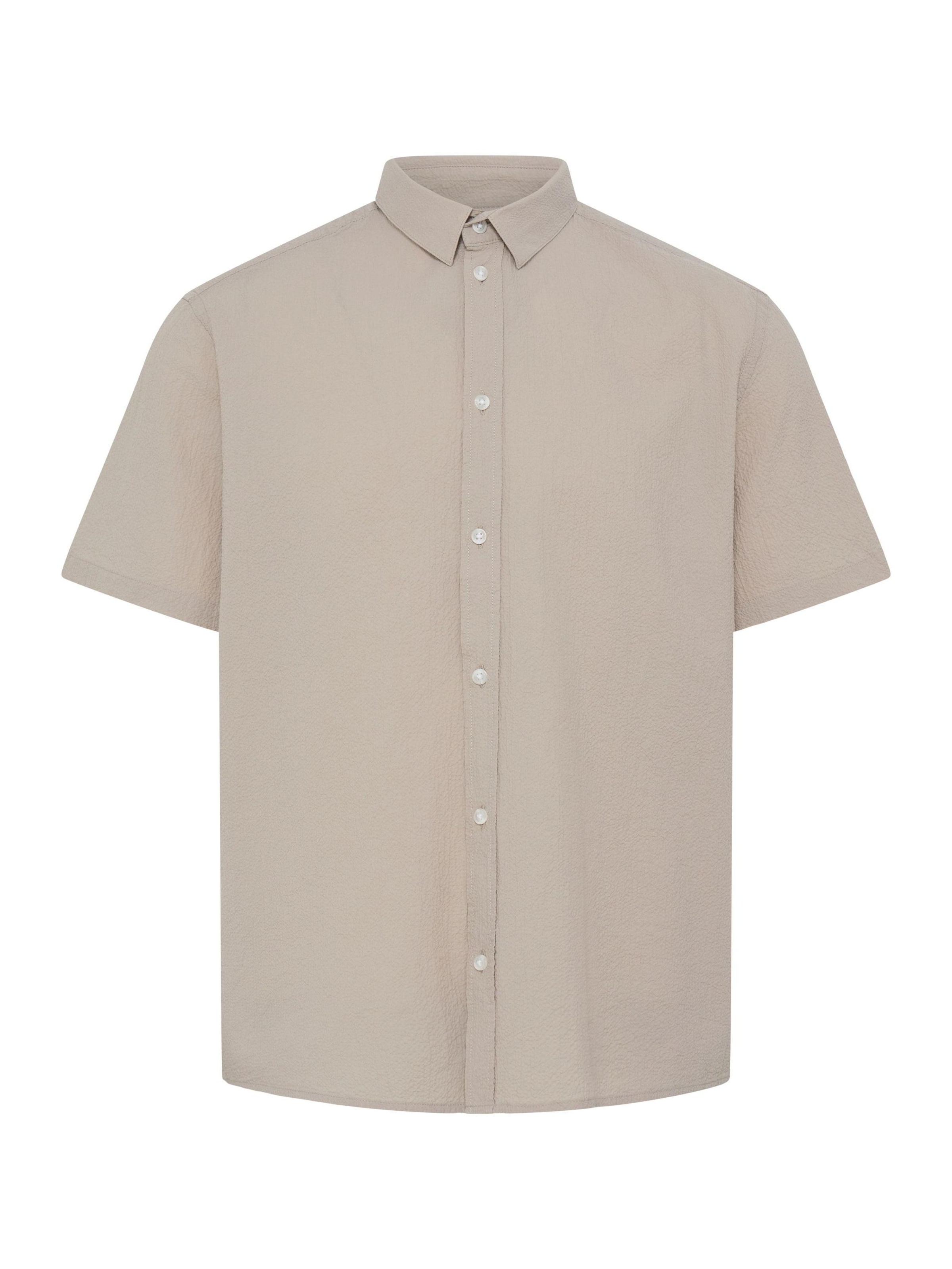 BLEND Comfort fit Button Up Shirt ' BHAvan ' in Beige: front