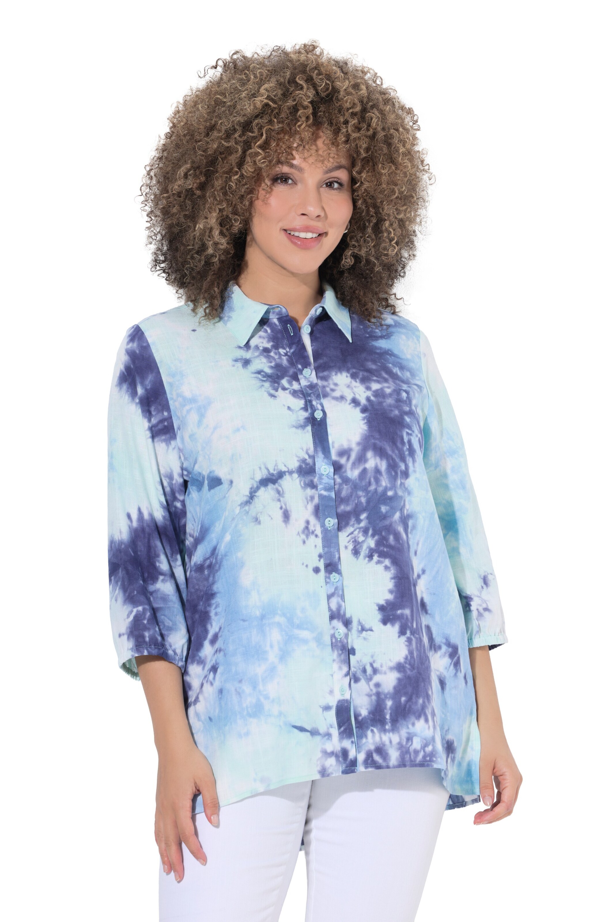 Ulla Popken Bluse in Blau: Vorderseite