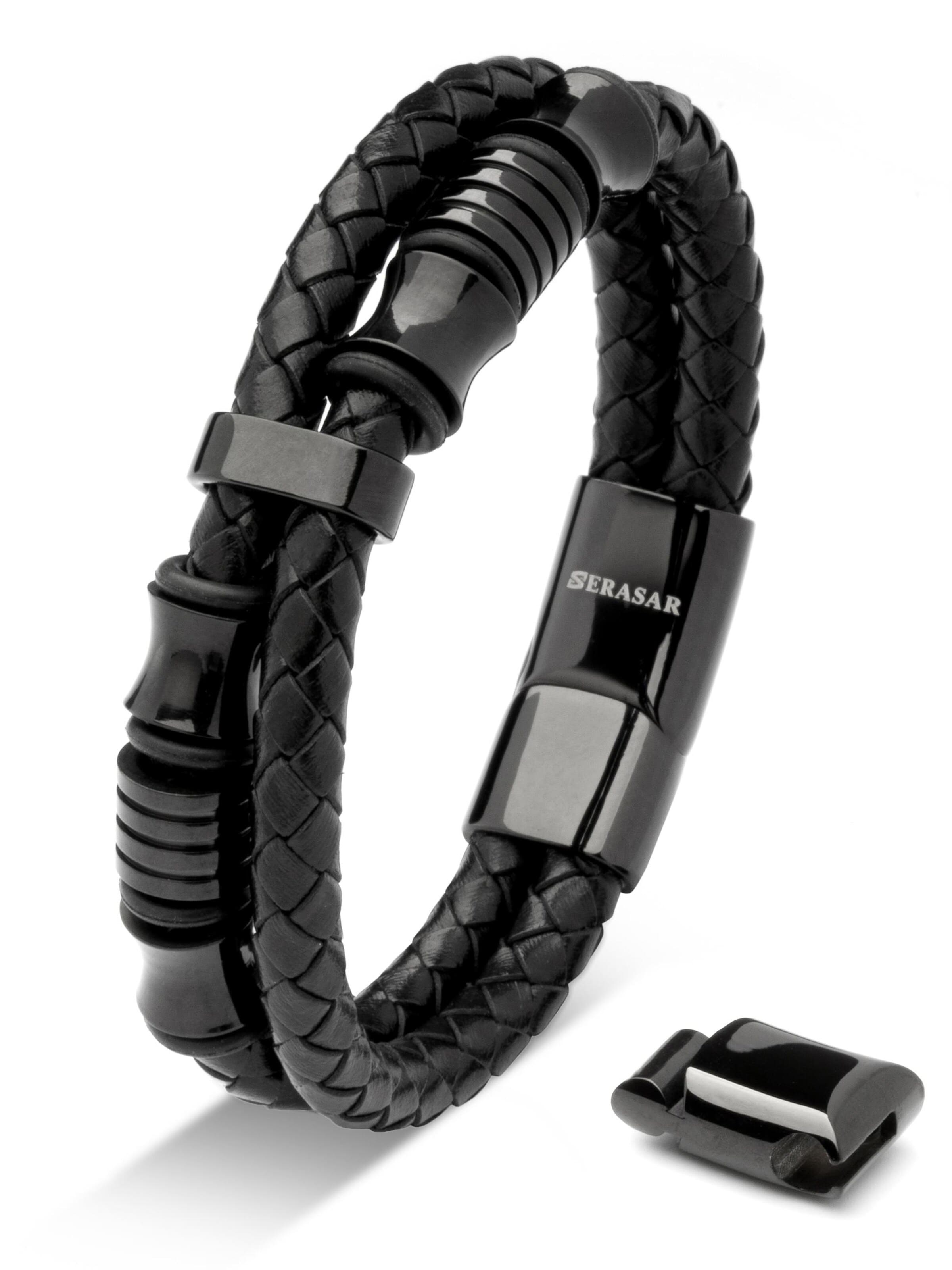 SERASAR Armband 'Spirit'‌‌‌ in Schwarz: Vorderseite