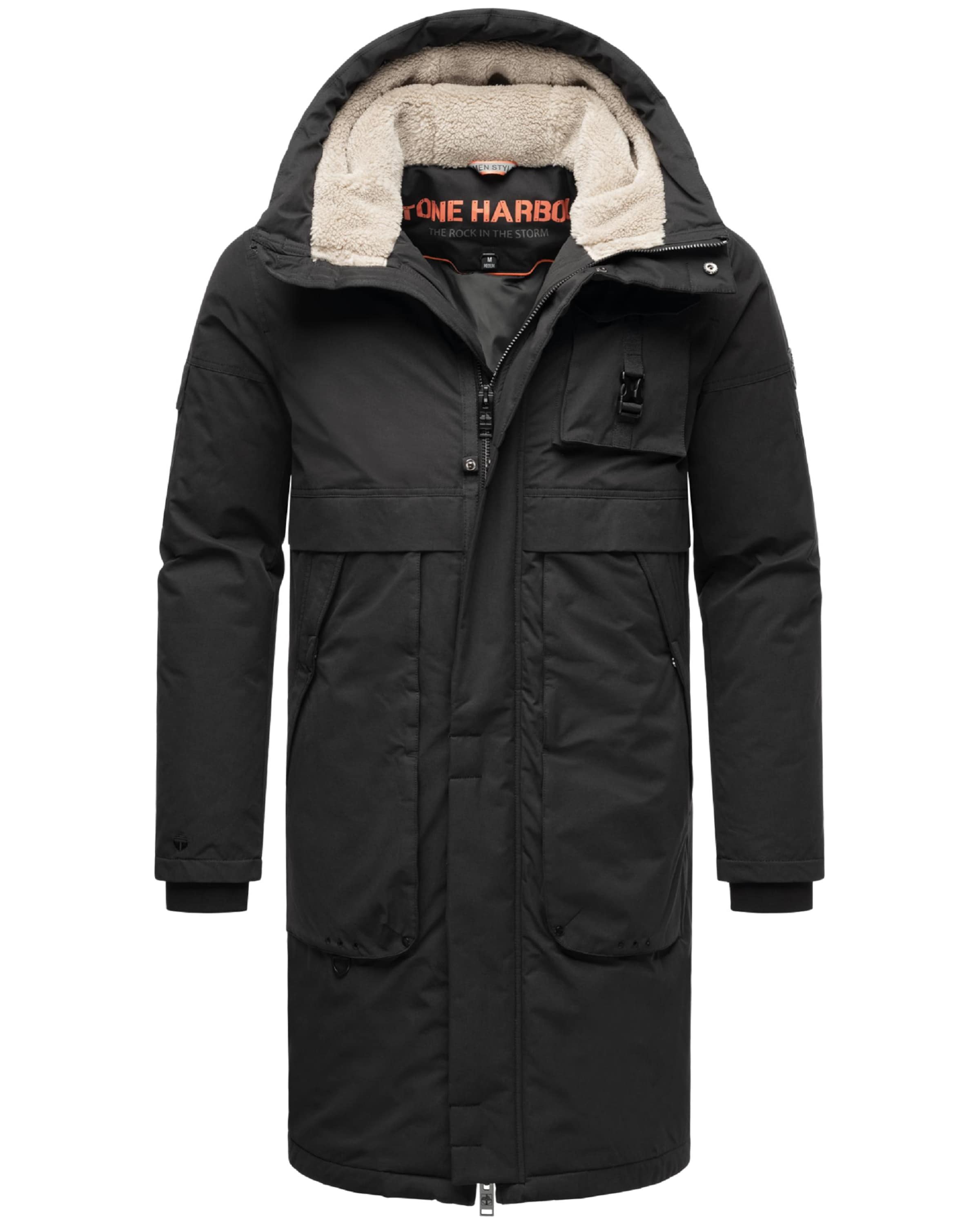 STONE HARBOUR Χειμερινό παλτό 'Cyriaan XX' σε μαύρο