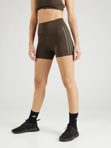 ADIDAS PERFORMANCE Skinny Sports trousers 'Optime' in Green: front