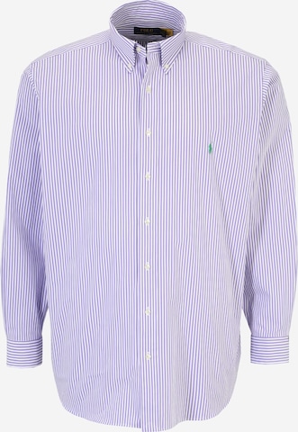 Polo Ralph Lauren Big & Tall Button Up Shirt in Purple: front