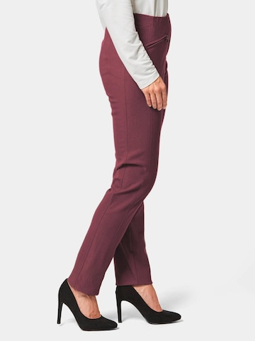 Coupe slim Pantalon 'Louisa' Goldner en rouge