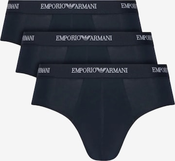 Slip 'Pack of 3 stretch jersey briefs' di Emporio Armani in blu: frontale