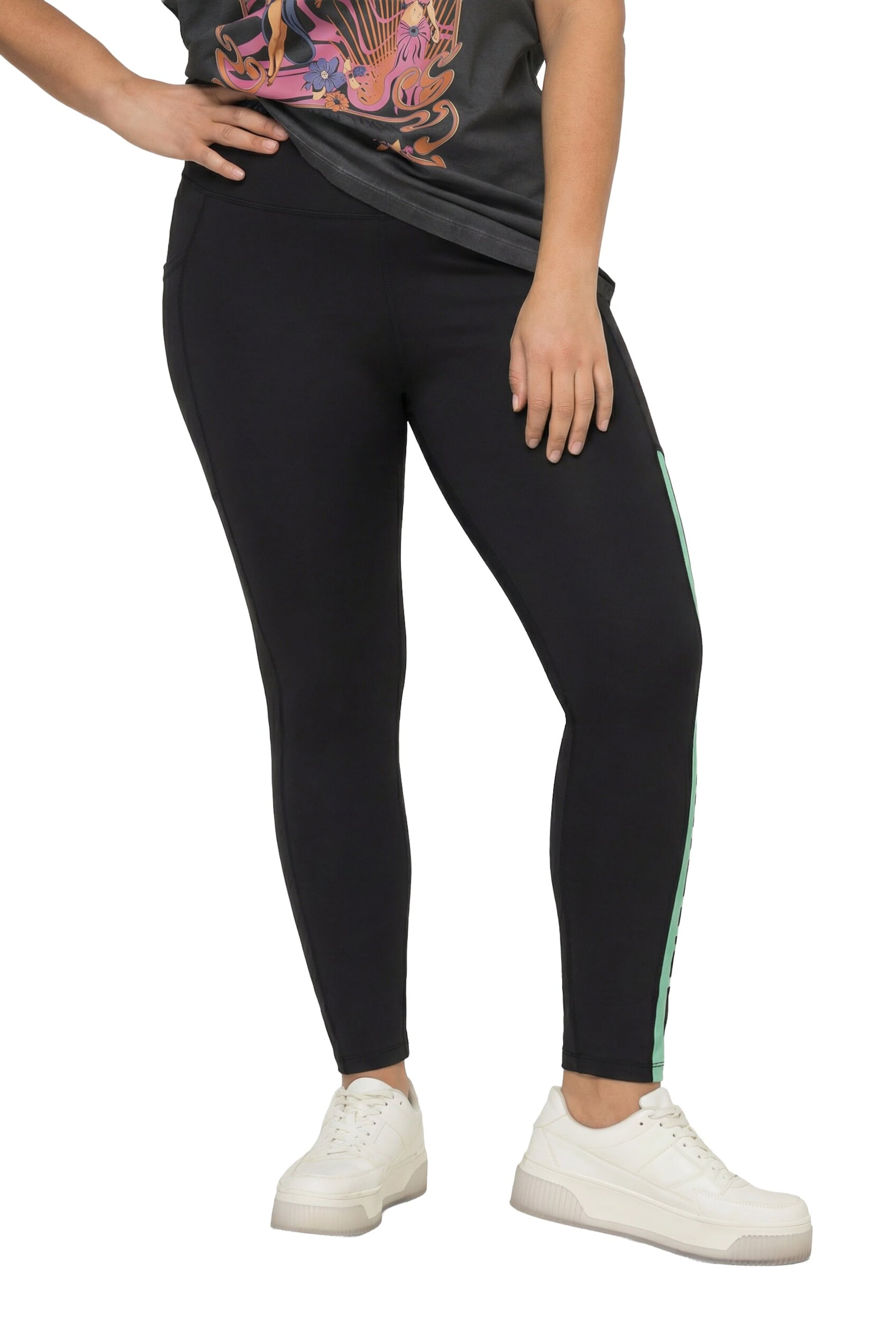 Ulla Popken Skinny Leggings in Black: front