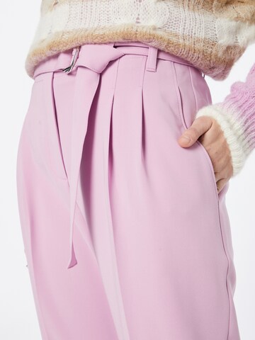 BOSS Black Tapered Pleat-Front Pants 'Tapia' in Pink