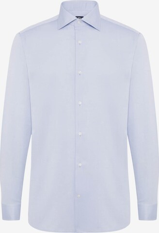 Boggi Milano Slim fit Overhemd 'Dobby Windsor' in Blauw: voorkant