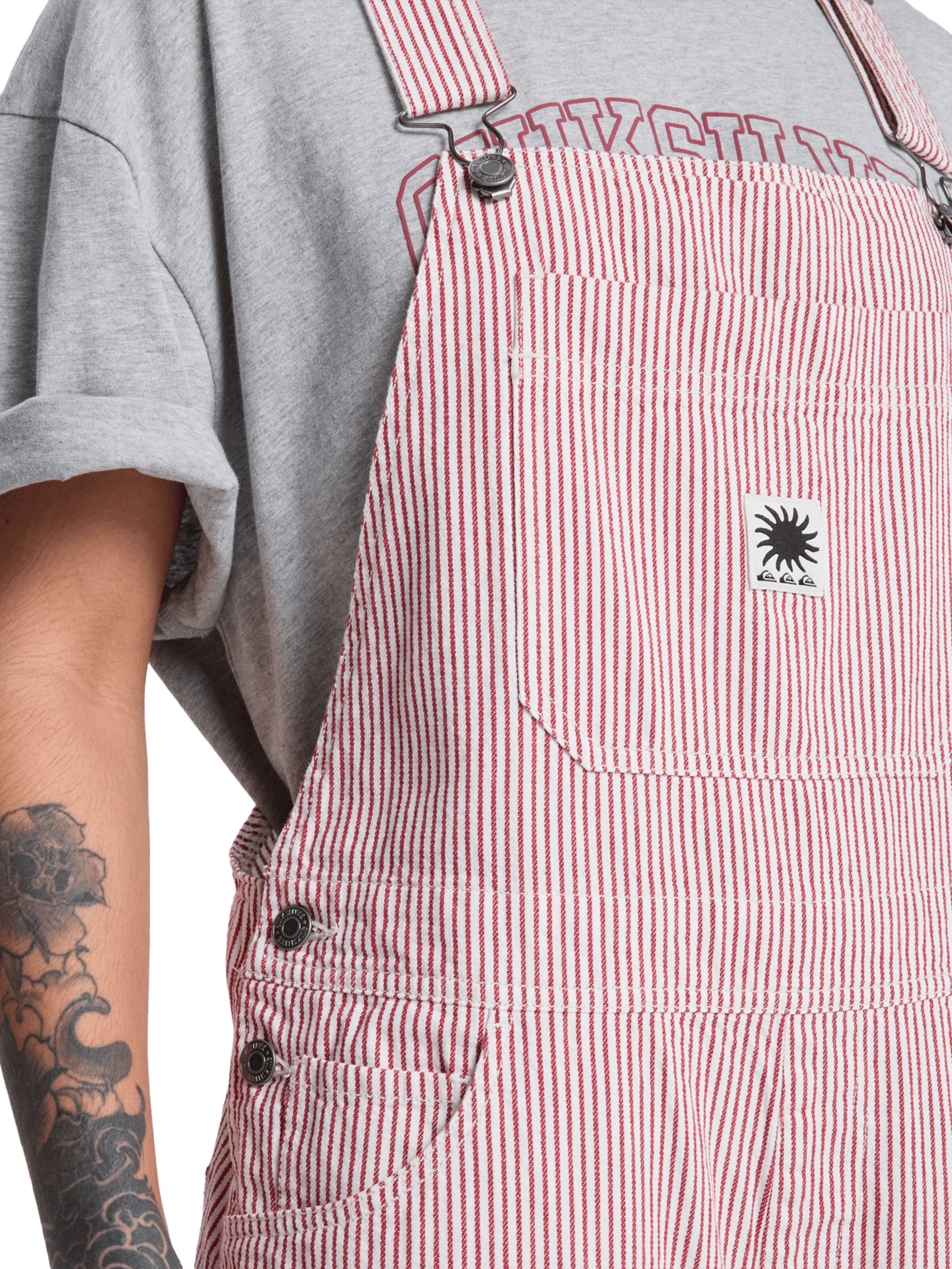 QUIKSILVER Normální Laclové kalhoty 'Angua Stripes' – červená