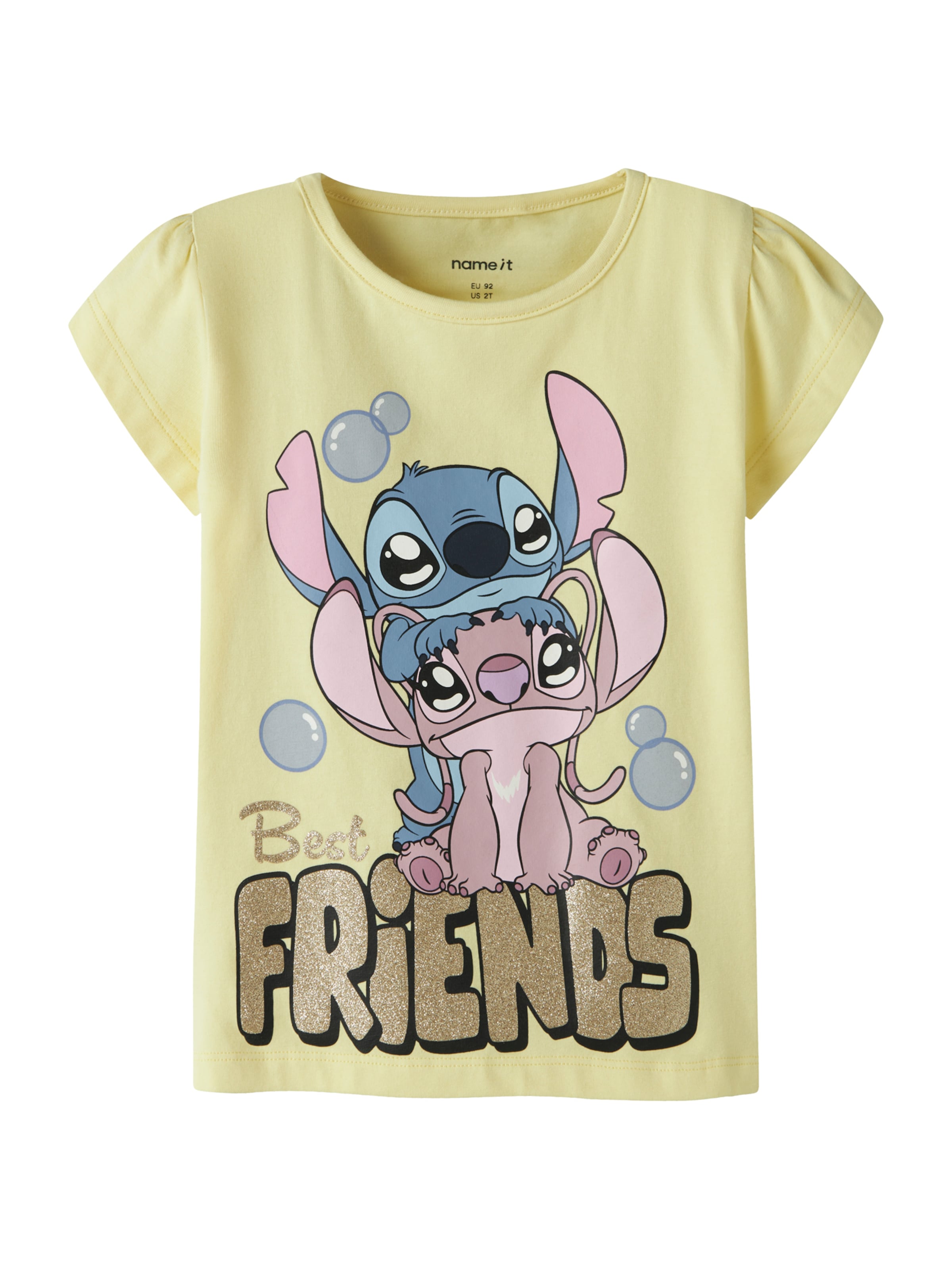 NAME IT - Camisola 'NMFFUBA STITCH' em amarelo: frente