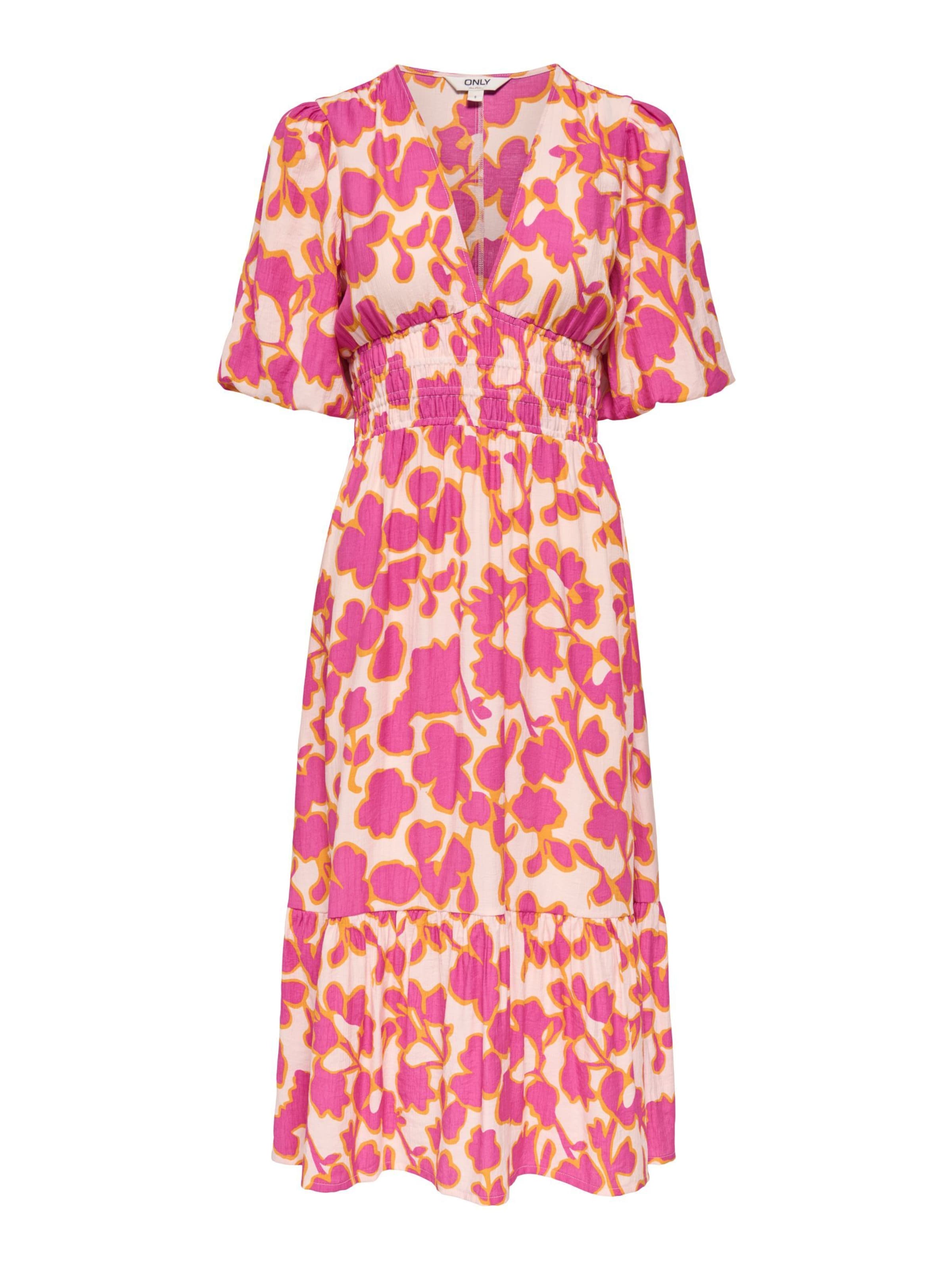 ONLY Robe 'ONLAuri' en orange / rose / blanc, Vue avec produit
