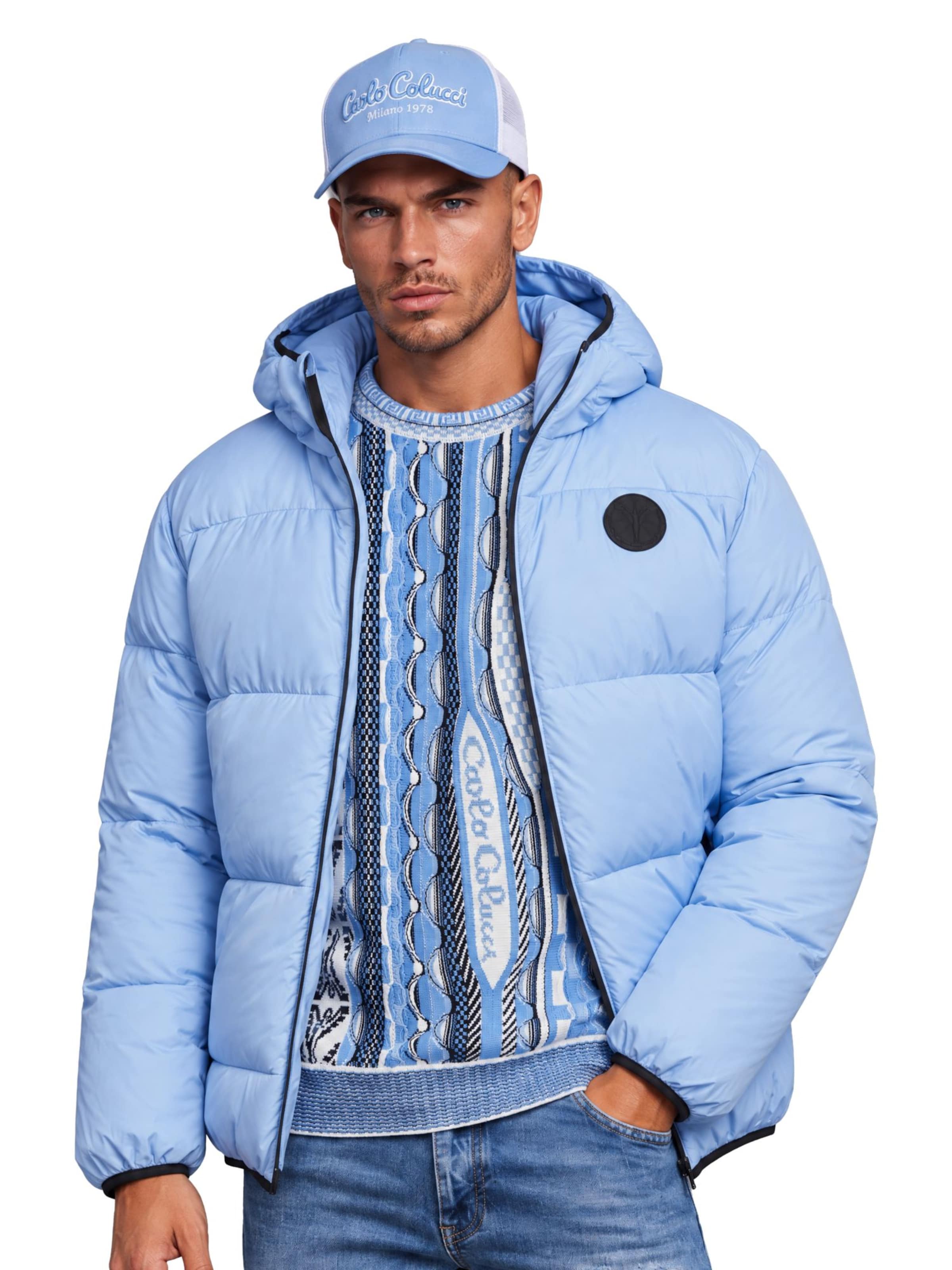 Carlo Colucci Winterjacke 'Furnari' in Blau: Vorderseite