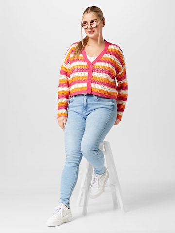 Noisy May Curve Knit cardigan in Pink