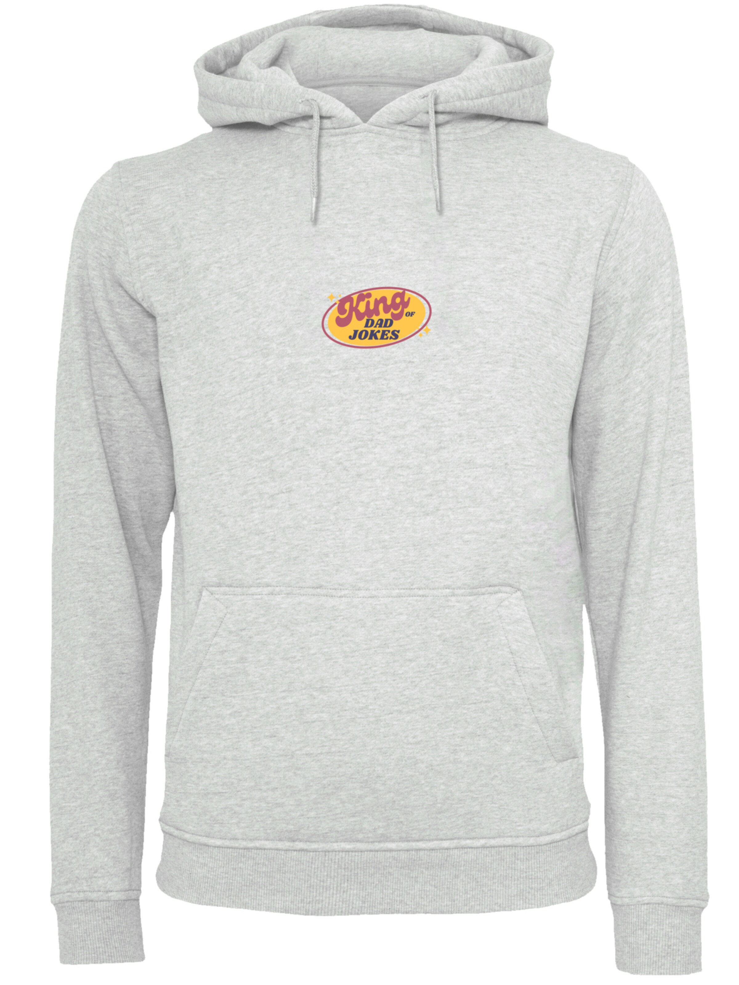 F4NT4STIC Sweatshirt 'King of Dad Jokes Witziges Vatertagsmotiv' in Grijs: voorkant