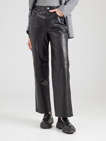 VILA ROUGE EDIT Wide leg Trousers 'ROUCamely' in Black: front