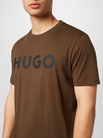 HUGO Μπλουζάκι 'Dulivio' σε καφέ