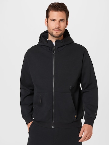 OAKLEY Athletic Zip-Up Hoodie in Black: front