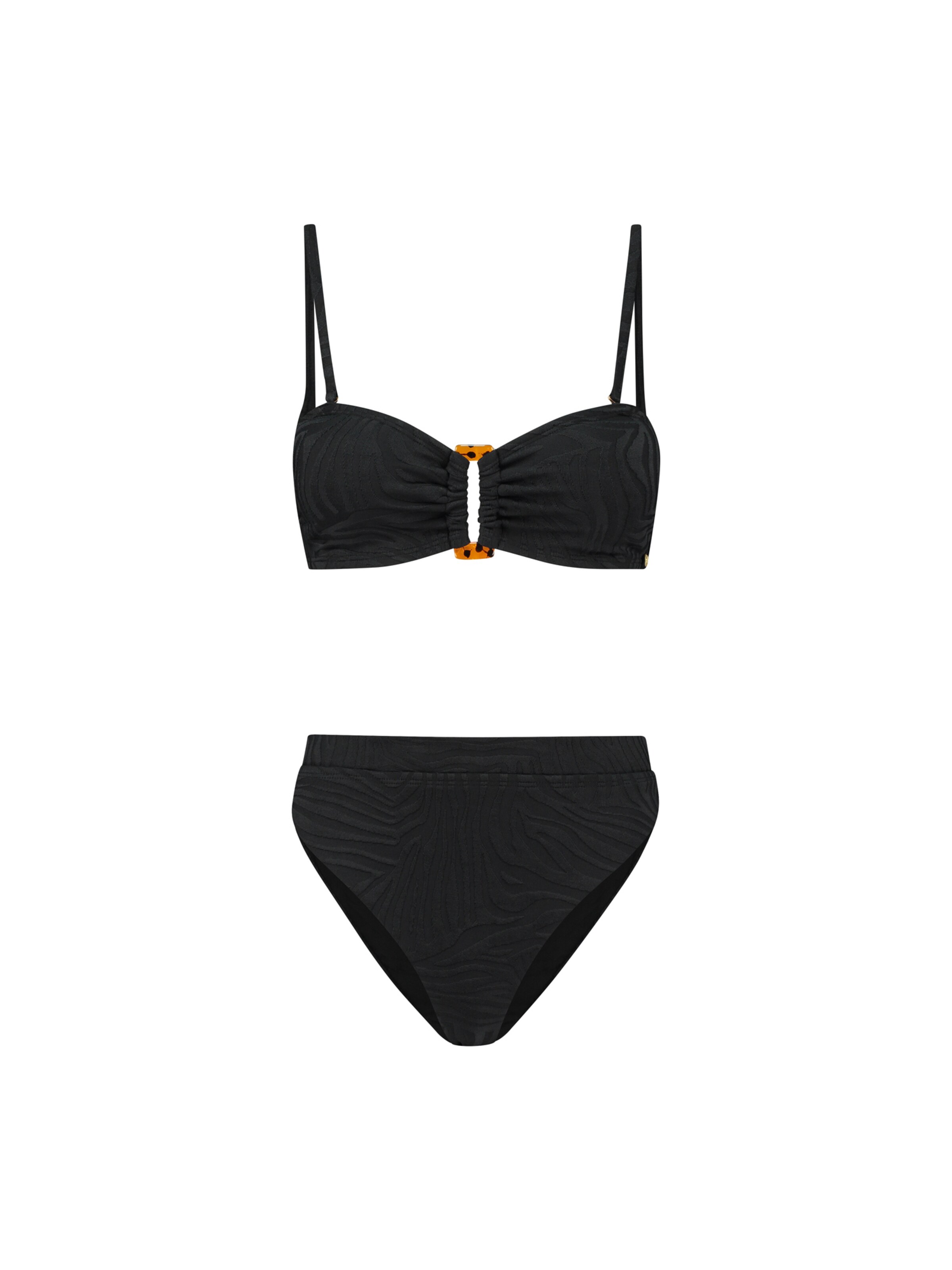 Shiwi Bandeau Bikini 'Zoe' i svart: framsida