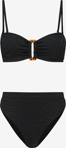 Shiwi Bandeau Bikini 'Zoe' in Zwart: voorkant